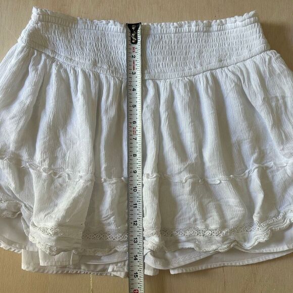Hollister White Ultra High-Rise Skirt Women’s Size Large | Boho Mini Layered - Picture 6 of 7
